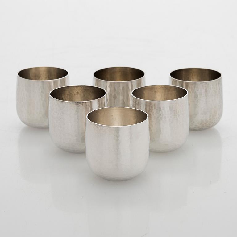 Tapio Wirkkala, Supkoppar, 6 st, silver, TW 469, Kultakeskus, Tavastehus 1978-79.