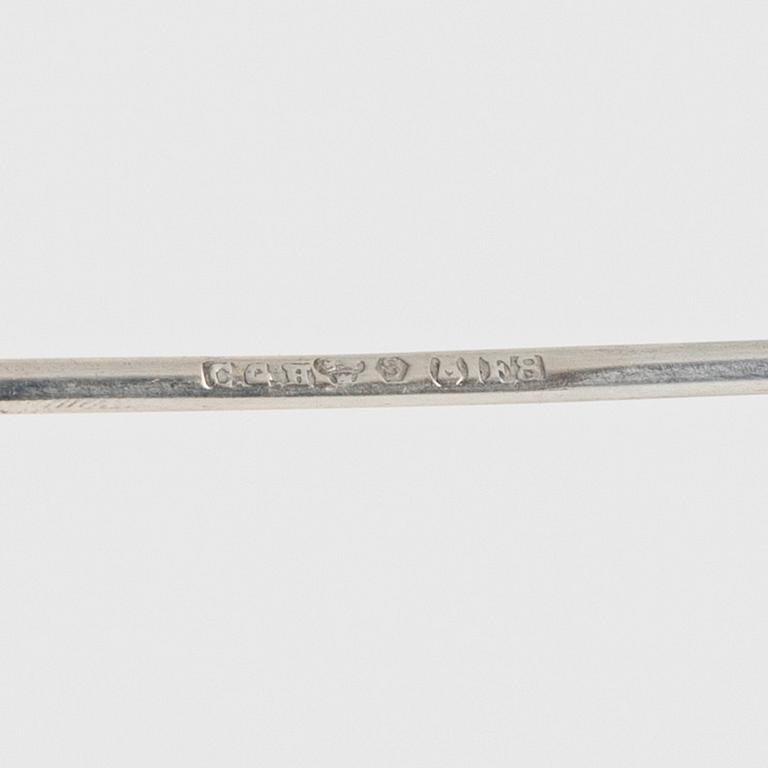 CG Hallberg, cocktailpinnar, 12 st, silver, Stockholm 1932-35.