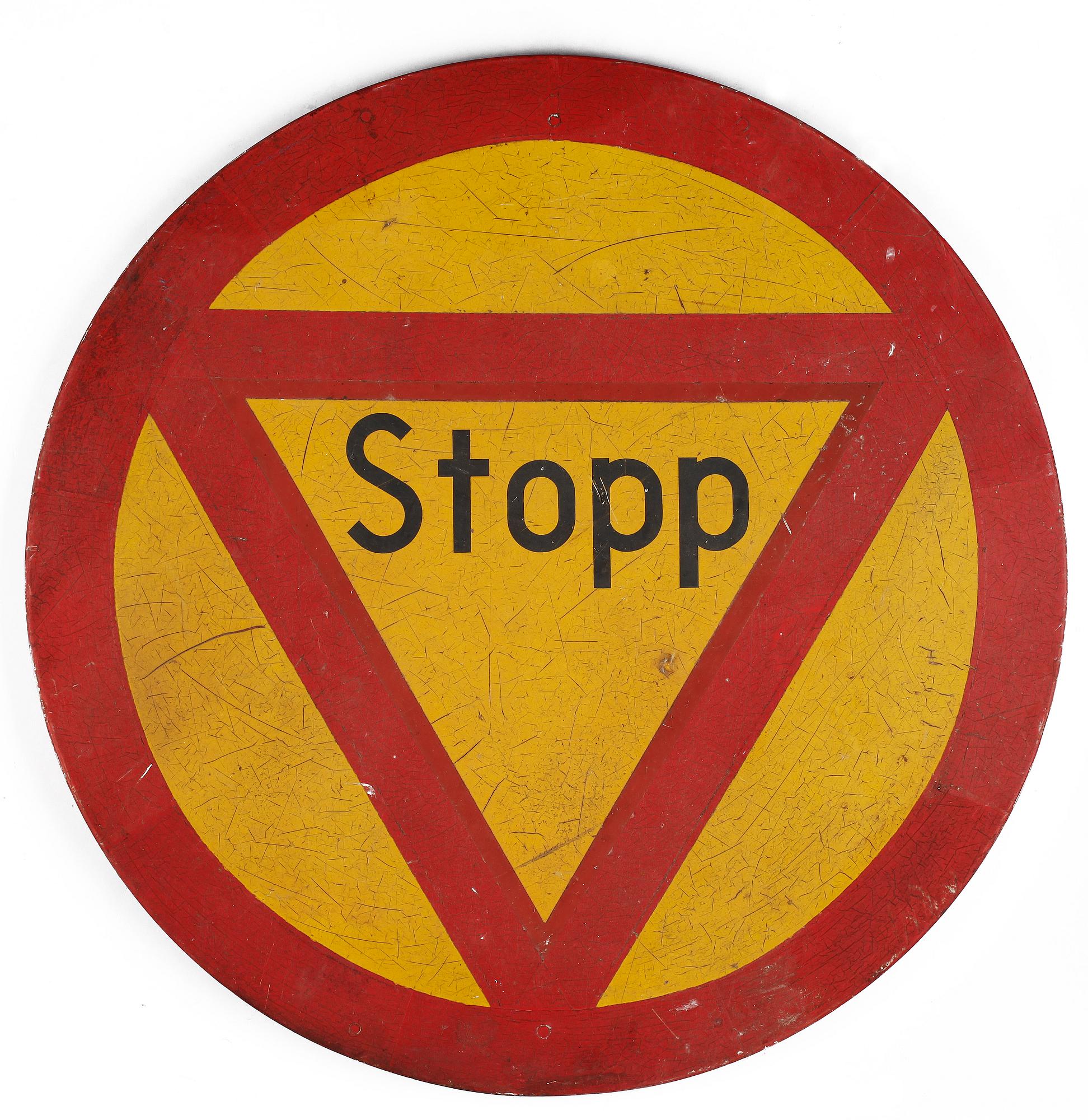 VÄGSKYLT, plåt, 1900-talets andra hälft.