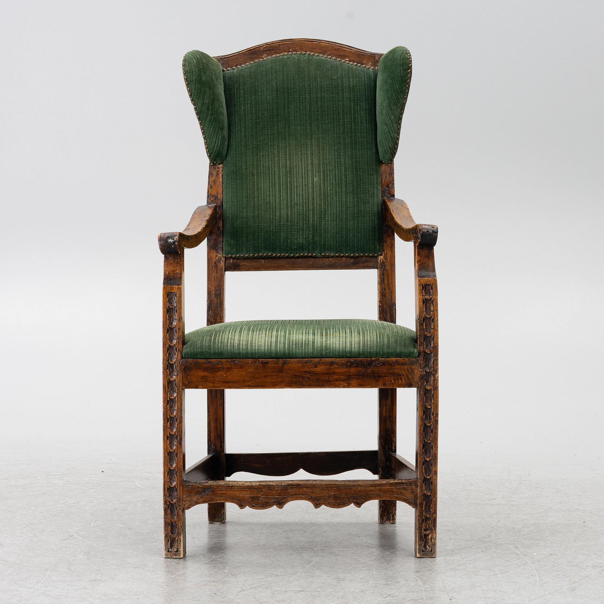 Wingback armchair, 18th century.