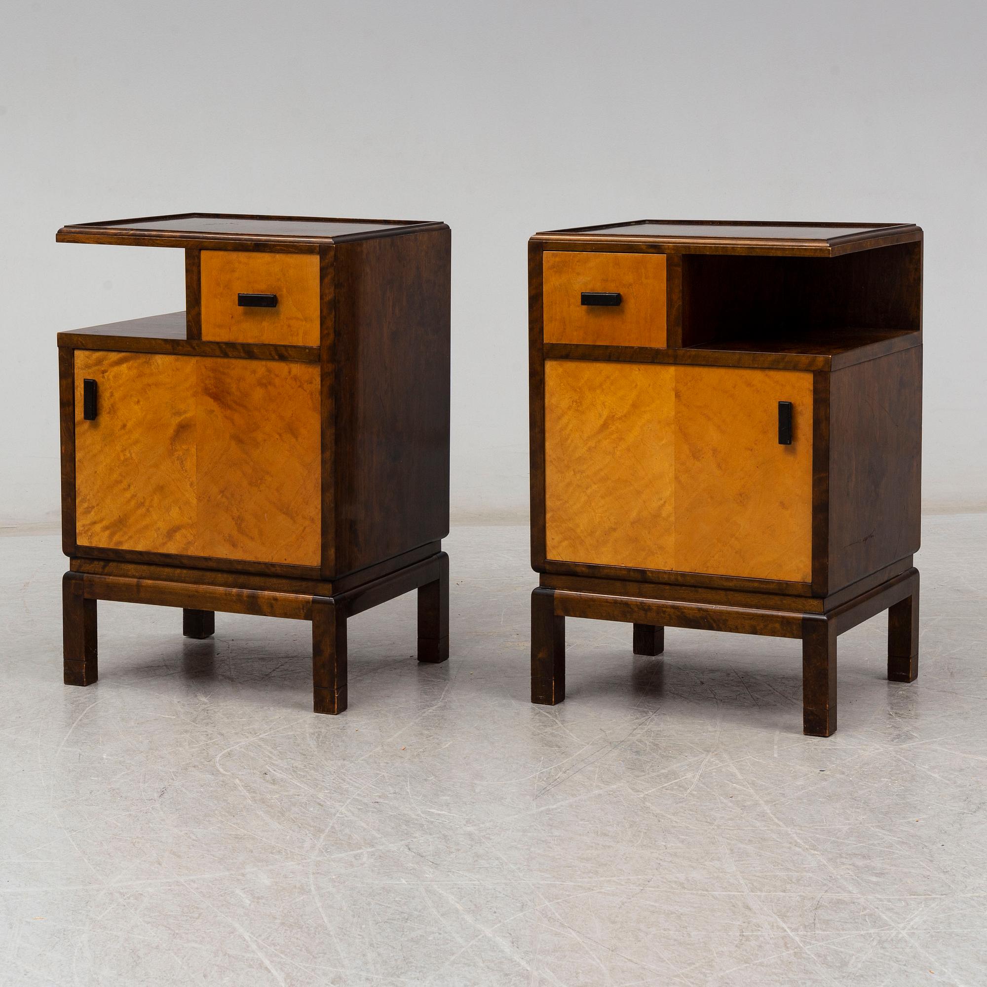 A pair of 1930s bedside tables.