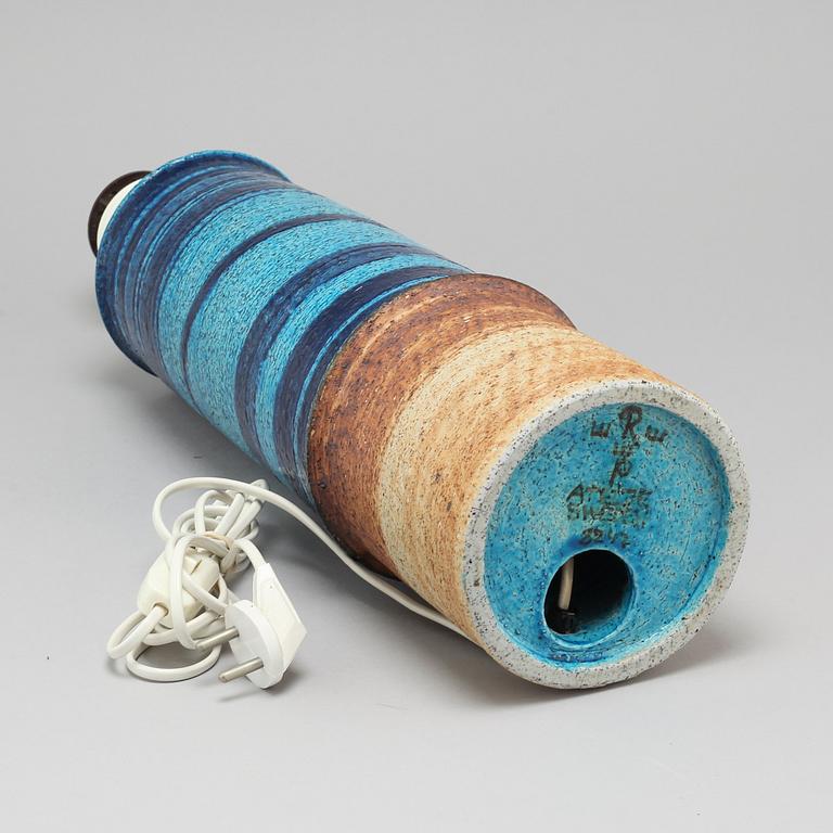 A chamotte stoneware table lamp by Inger Persson for Rörstrand Atelje, third quarter of the 20th century.