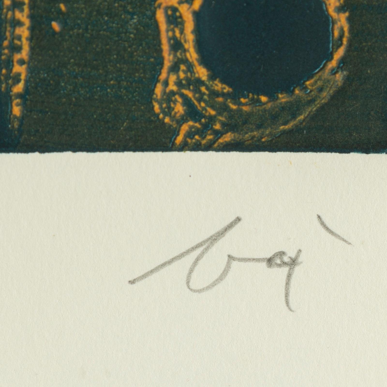 ENRICO BAJ, lithograph in colours, signed 15/50.