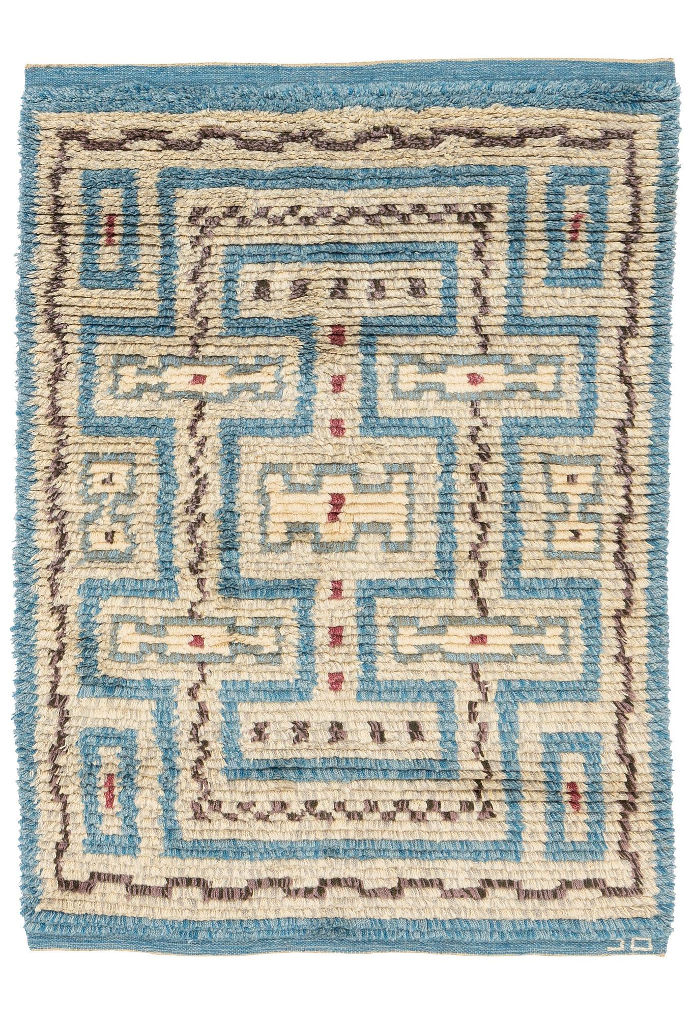 Sigvard Bernadotte, a carpet, knotted pile, ca 184 x 133 cm, signed SB.