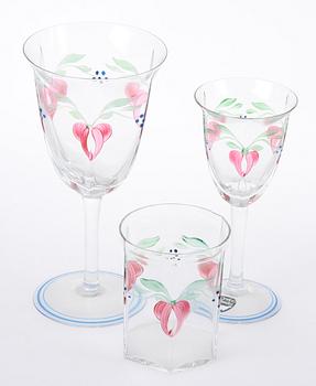 GLASSERVIS, 30 delar, "Maja", Eva Englund, Orrefors.