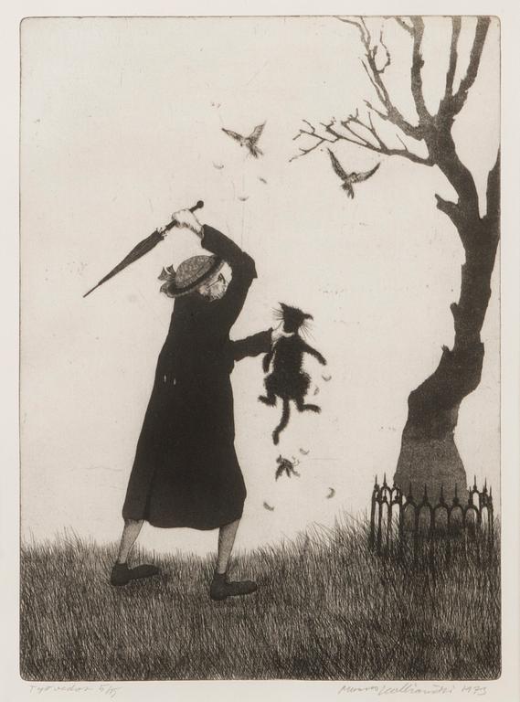 MANNO KALLIOMÄKI, etching, signed and dated 1973, numbered työvedos 5/5.