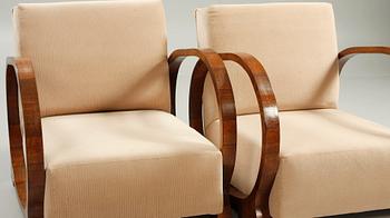 FÅTÖLJER, ett par, art decostil, 1900-talets andra hälft.