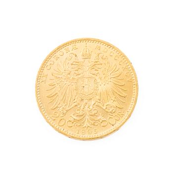 Guldmynt, Österrike-Ungern, 20 Corona, 1895.
