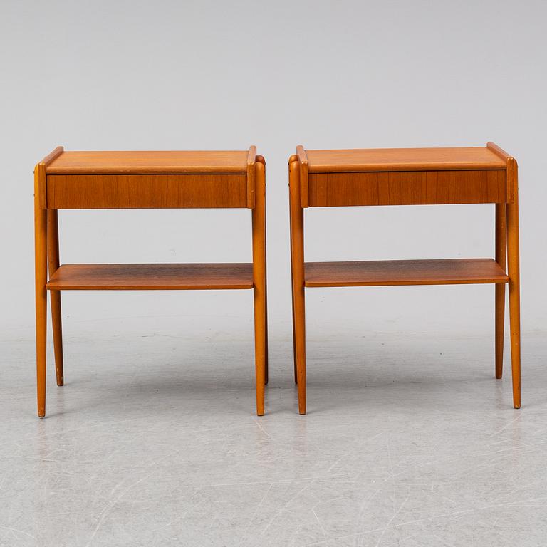 SÄNGBORD, ett par, AB Carlström & Co Möbelfabrik, 1950/60-tal.