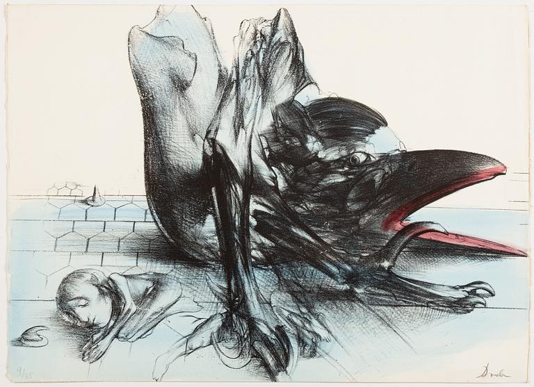 Djuric Miodrag Dado, 12 lithographs with portfolio. Each signed and numbered 9/75.