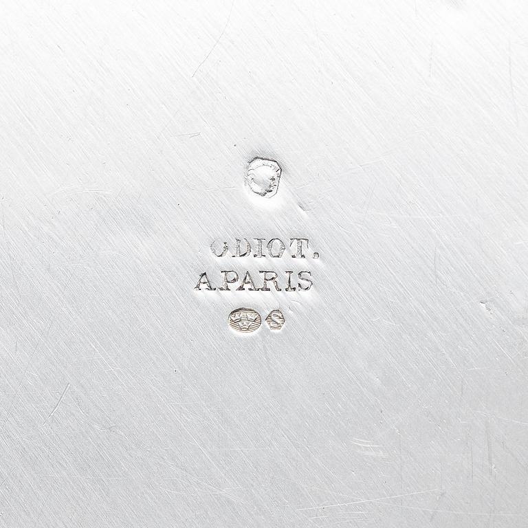 Three French silver plates, marks of Maison Odiot, Paris, France, second half of the 19th century.