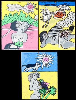 Beverloo Corneille · BEVERLOO CORNEILLE, 3 st, färglitografier, sign, dat -91?, 2 st numr H/C o en onumr.