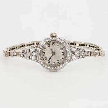 White gold and diamond ladies watch.