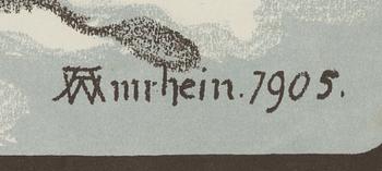 Wilhelm Amrhein, litografisk affisch, Polygraphisches Institut, Zürich, Schweiz, 1905.