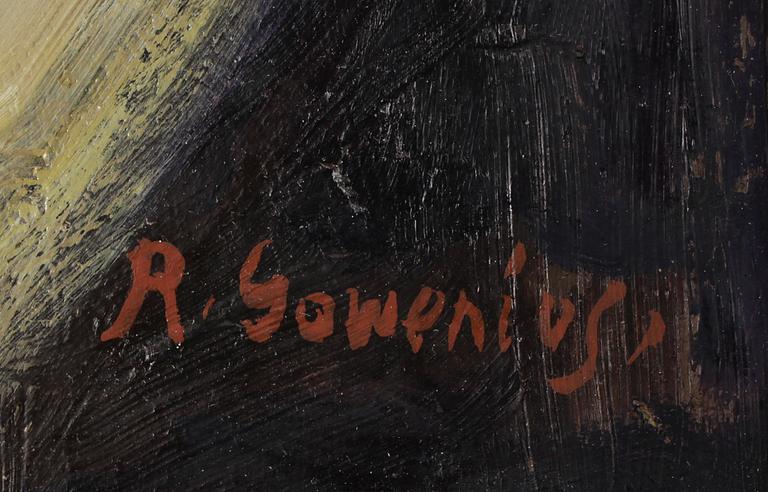 RUDOLF GOWENIUS, olja på pannå, signerad.