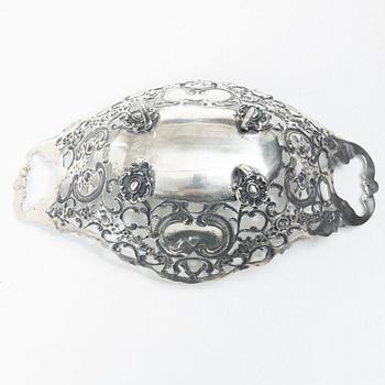 Footed bowl, silver, Rococo style, Swedish import mark, early 20th century.