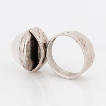 GE-KÅ SMYCKEN, a silver and moonstone ring from Stockholm, 1968.