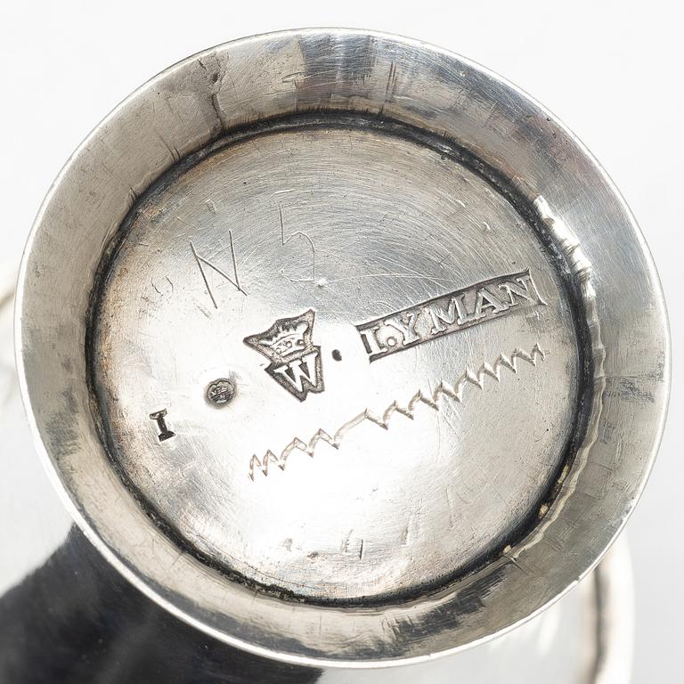A Swedish silver beaker, mark of Jonas Yman, Växjö, active 1760–1808.