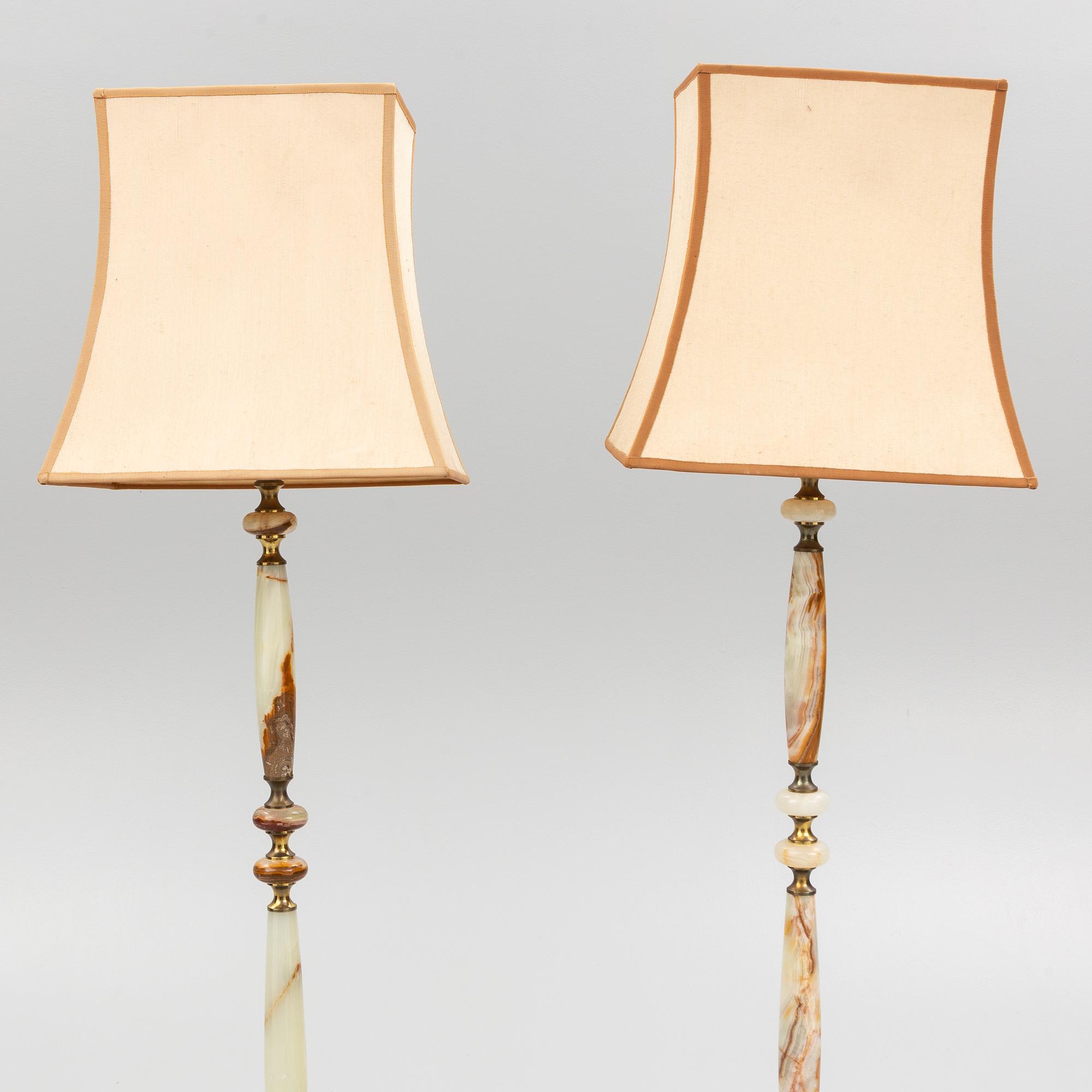 Floor lamps, a pair, second half of the 20th century.