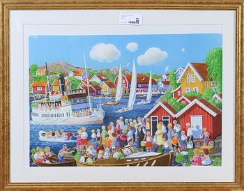 BERT HÅGE HÄVERÖ, färglitografi.