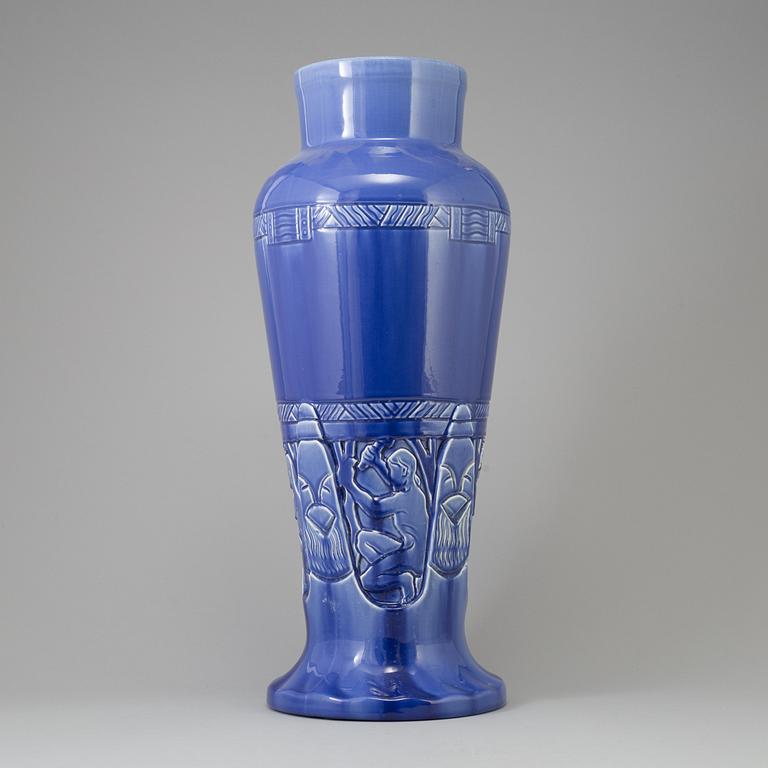 An early 20th century Jugend Alf Wallander earthenware floor vase.