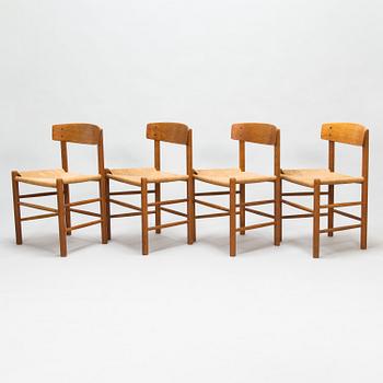 Børge Mogensen, Four mid-20th century Danish 'J39' chairs for Fredericia Stolefabrik.