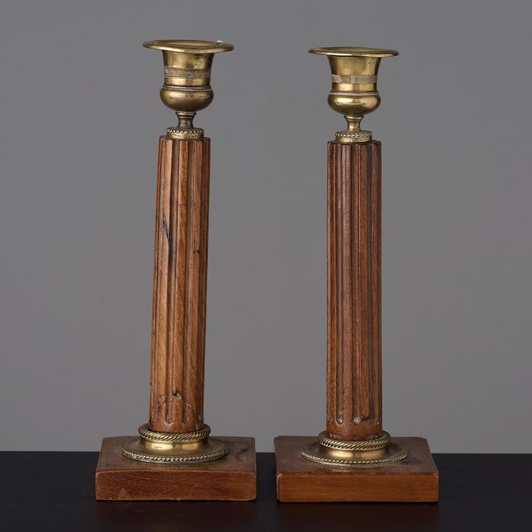 A pair of late Gustavian late 18th century candlesticks.