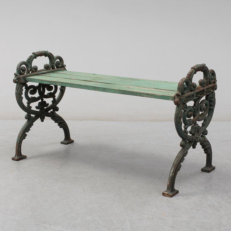 GARDEN BENCH, cast iron, ca 1900.