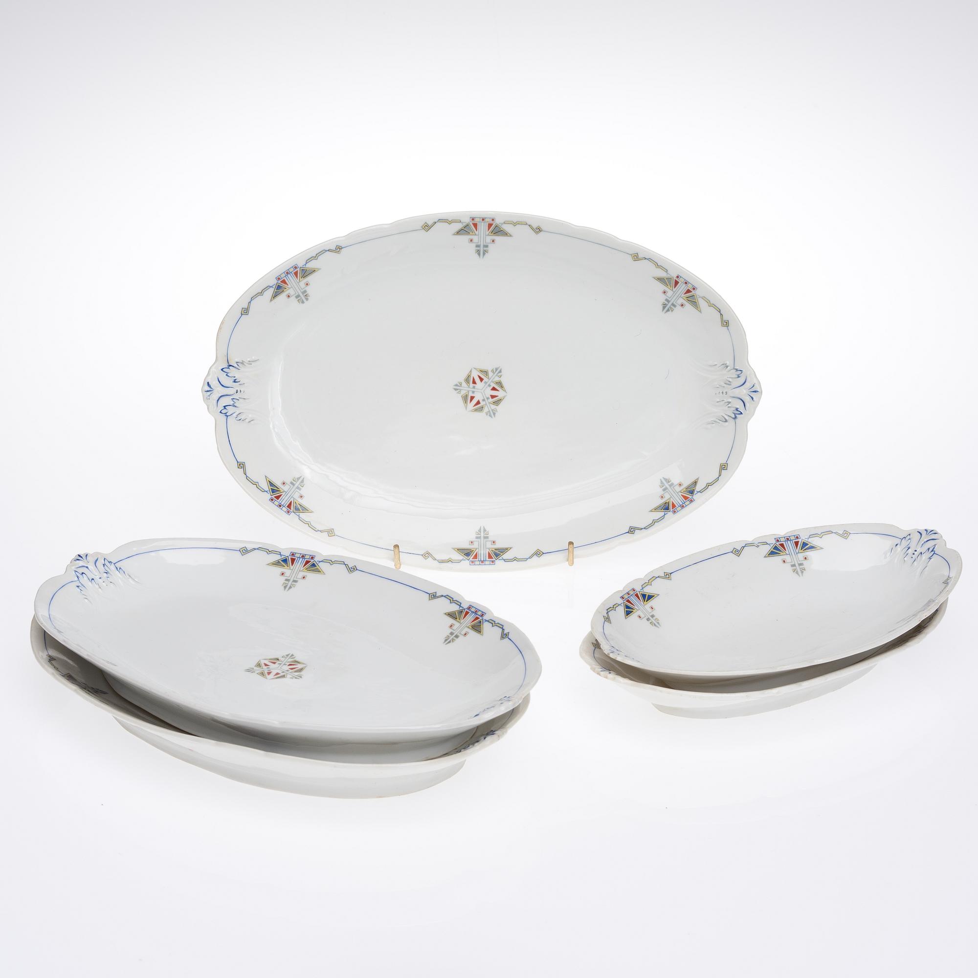 MATSERVIS, ca 64 delar, porslin, Weimar, Tyskland tidigt 1900-tal.