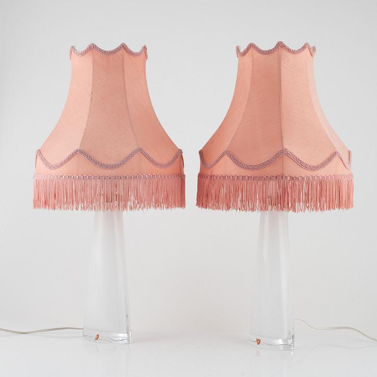 Carl Fagerlund, bordslampor, ett par, Orrefors.