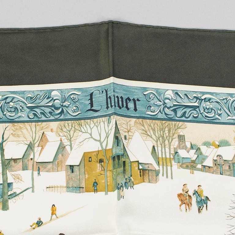 SCARF, "Hermès, "L'hiver ", issued 1969.