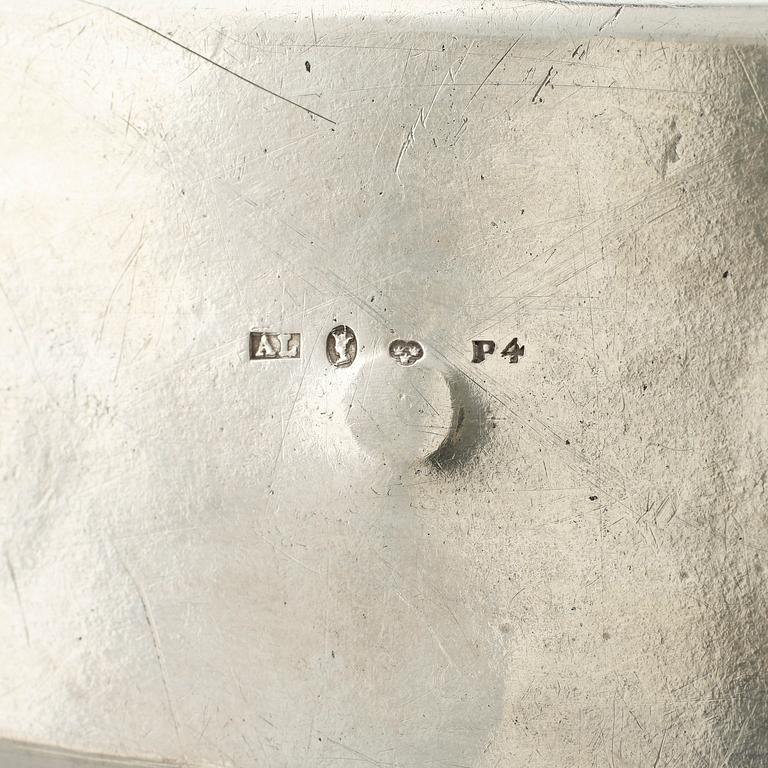 BORDSSTÄLL, silver, senempire, Anders Lundqvist Stockholm 1845. Tot vikt ca 385 gram.