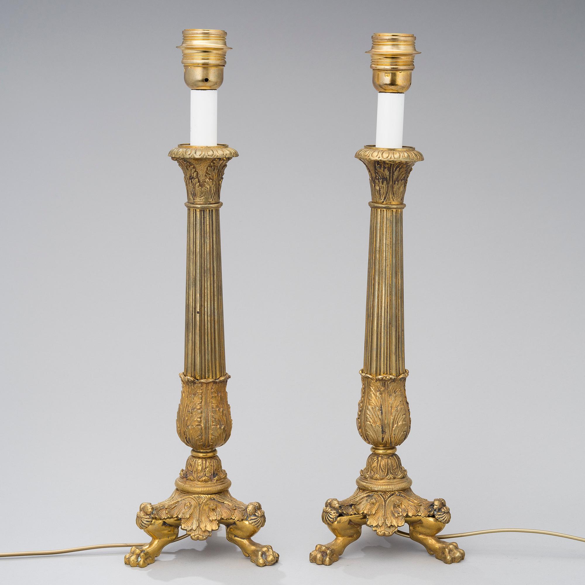 RANSKALAINEN PÖYTÄVLAISINPARI, pronssia, 1800-luku.