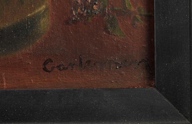 GUSTAF CARLEMAN, olja på pannå, signerad.