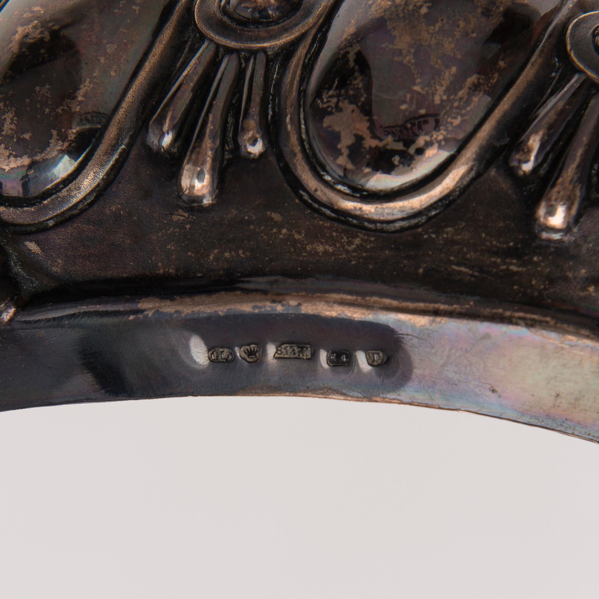 JARDINJÄR, silver och glas, Gustav Lindell, Tammerfors 1898.