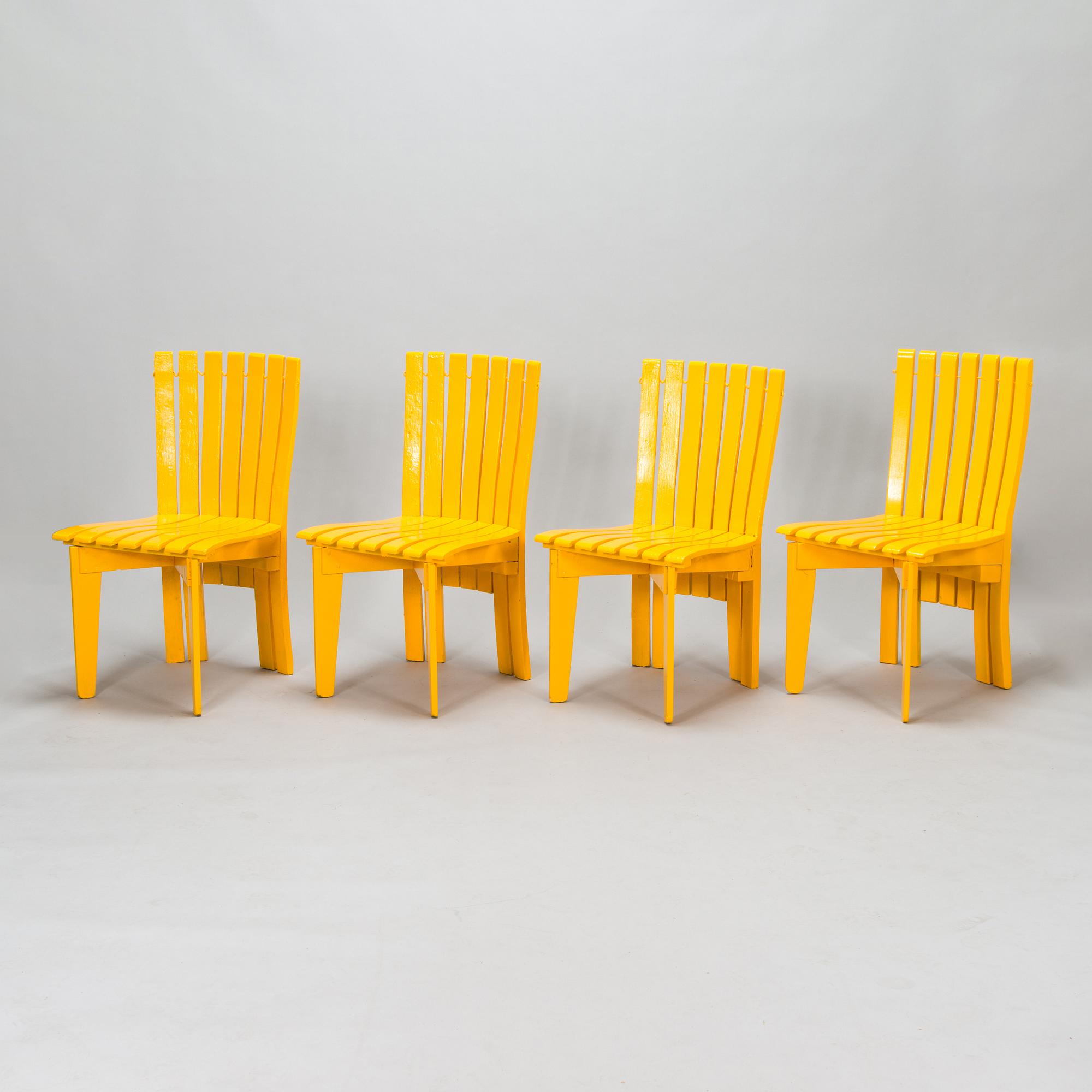 Alvar Aalto, 3+1 garden chairs (Sun-series)'310' for Artek 1960's and late 20th century.