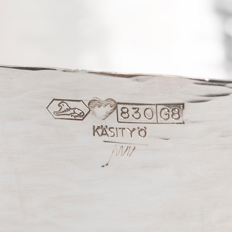 TAPIO WIRKKALA, Two silver bowls, marked TW, Kultakeskus oy, Hämeenlinna Finland 1975 and 1984.