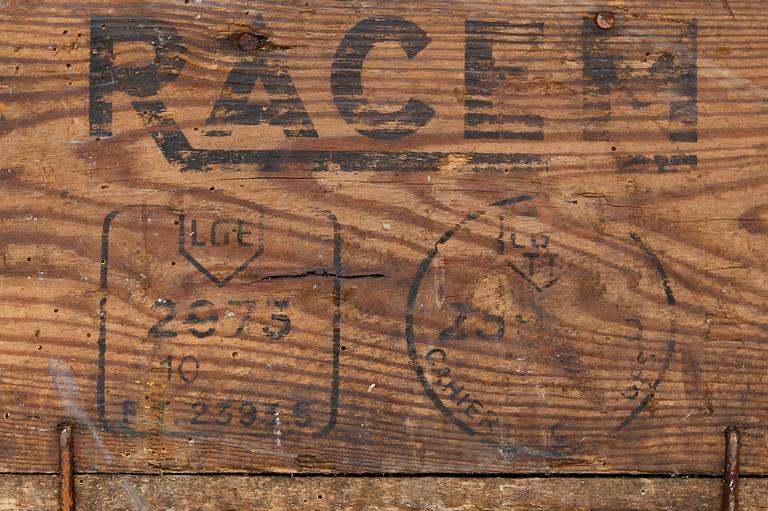 LÅDA SAMT DRICKABACK, 2 st, trä, SSA och Racem, 1900-tal.