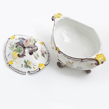 Servis, flintgods. Rörstrand. 'Hausmalerei'. Signed Birgit Holm, 20th century (52 pieces).