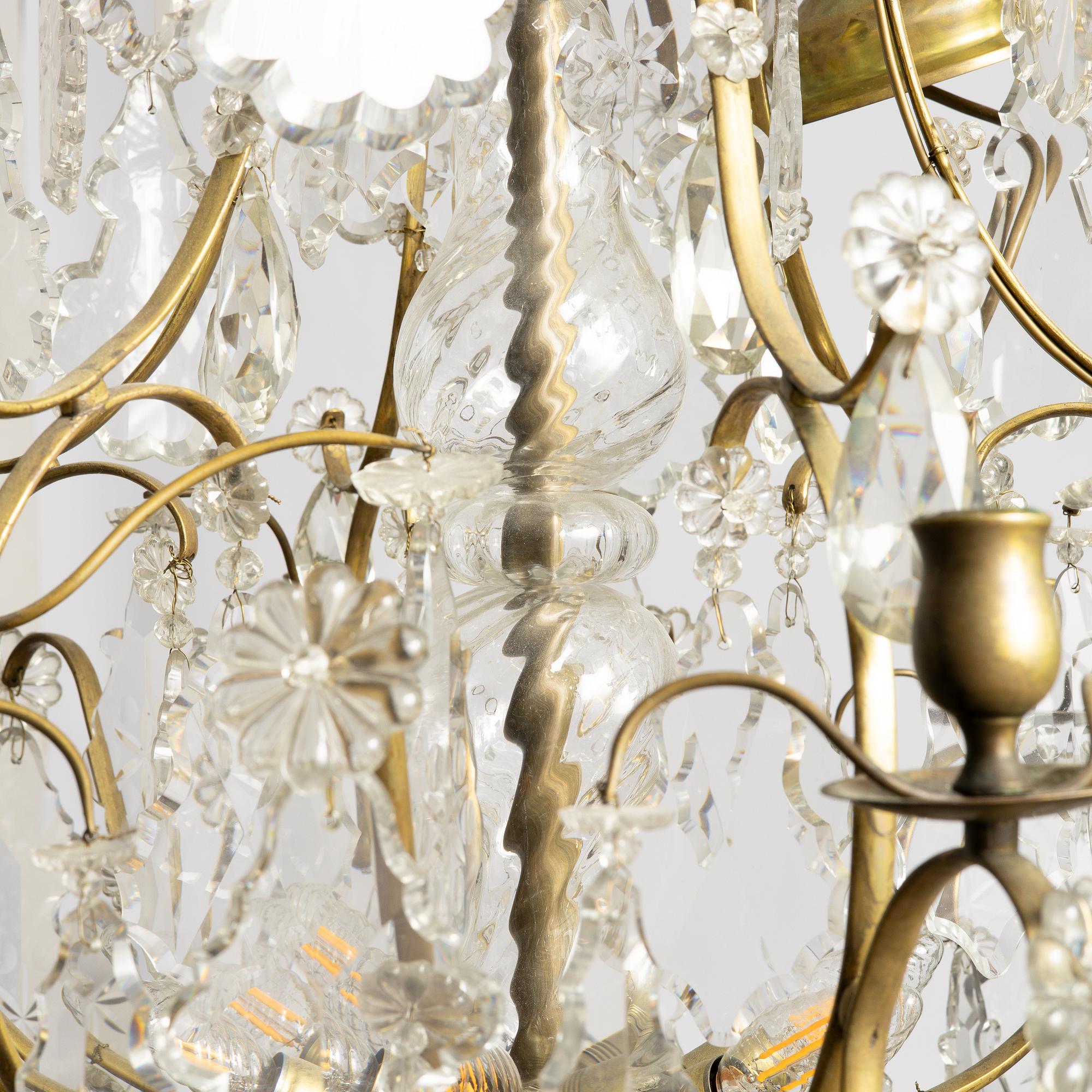 A rococo style chandelier, first half of the 20th century.