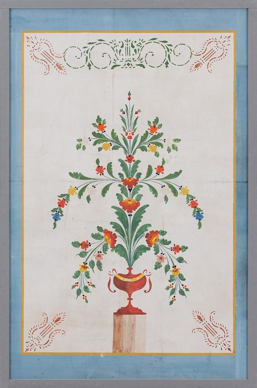 a traditional swedish wall painting, 19th century.