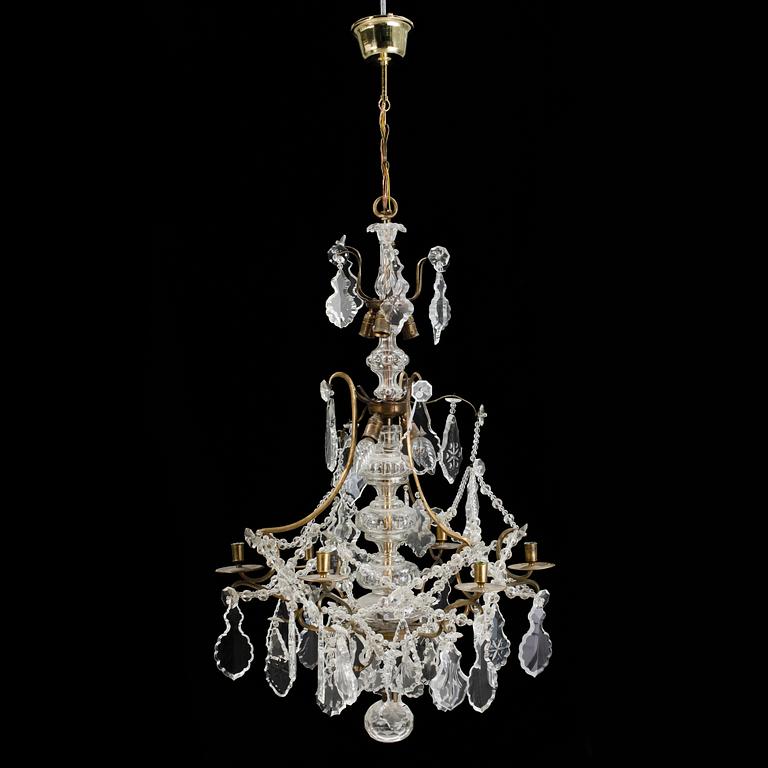 LJUSKRONA, rokokostil, 1900-tal. Höjd: ca 98 cm.