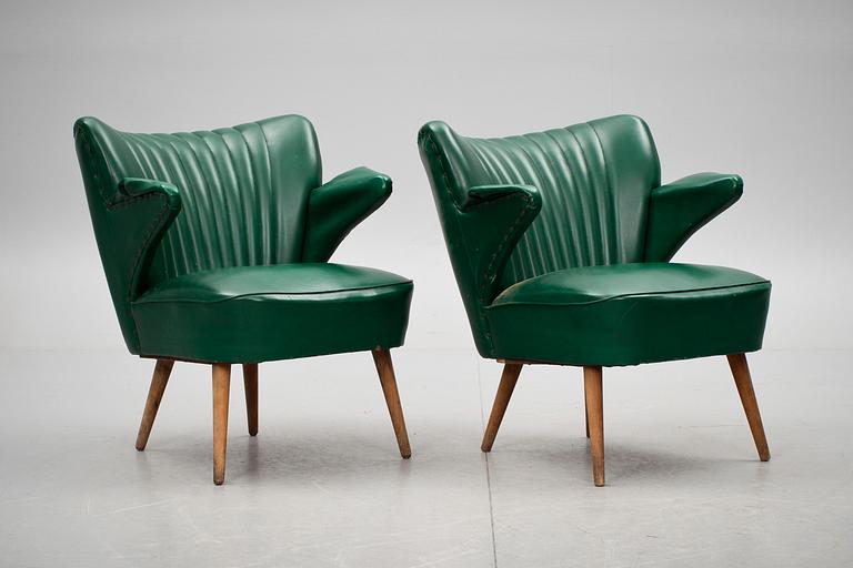 FÅTÖLJER, ett par, 1900-talets andra hälft.