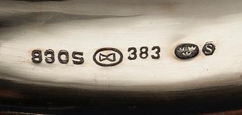 LJUSSTAKAR, ett par, förgyllt silver, svenska kontrollstämplar 1900-talets slut.