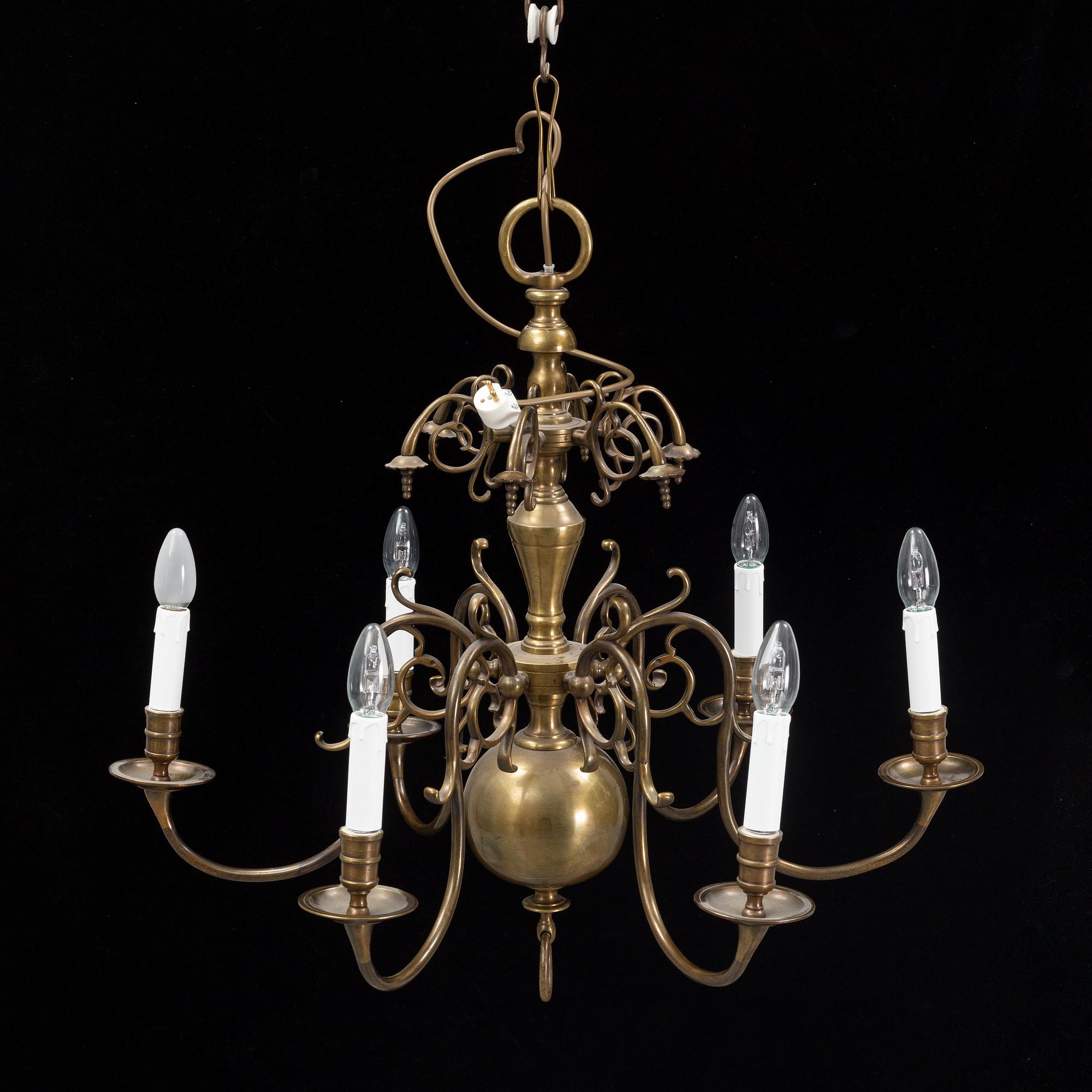 Ljuskrona, barockstil, 1900-tal.