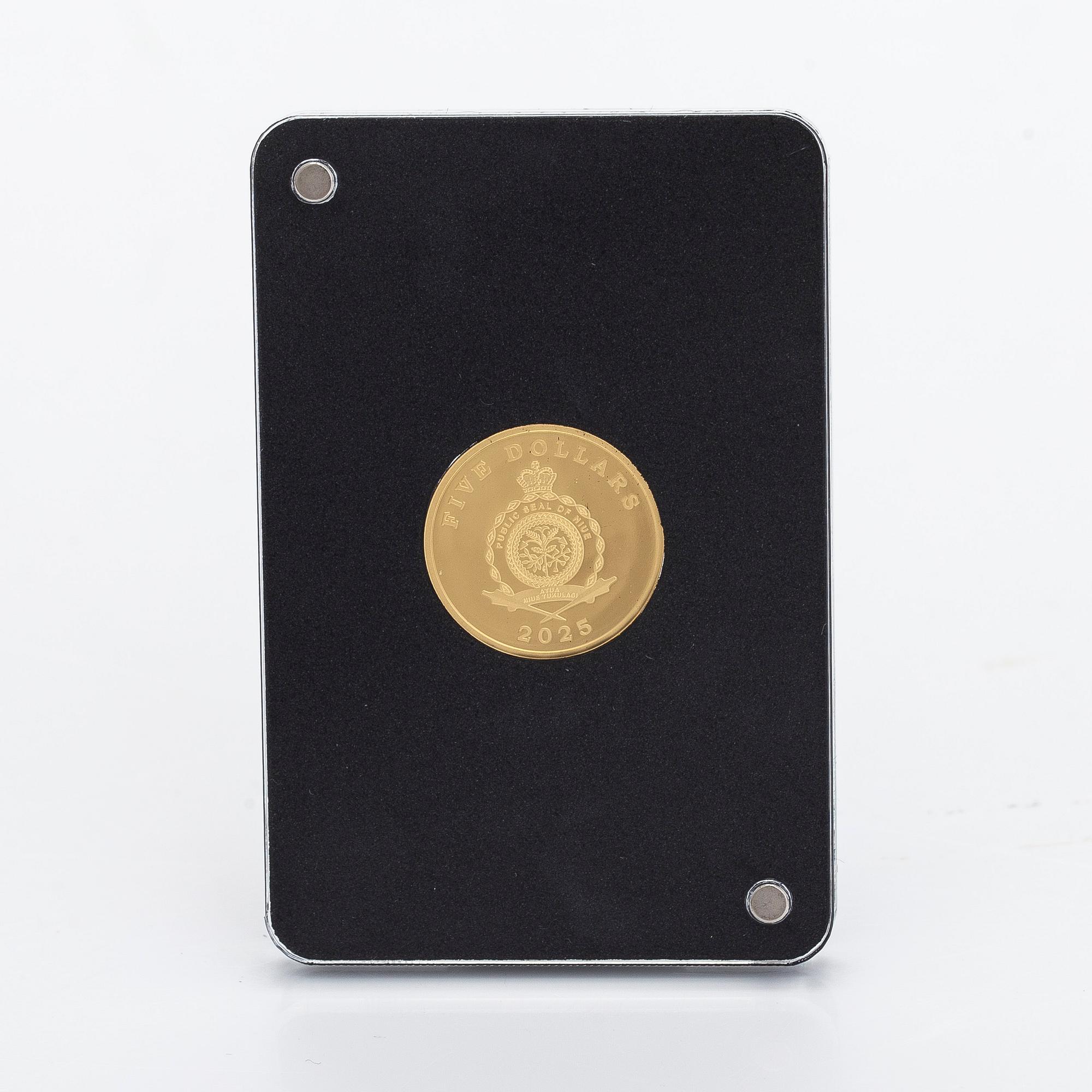Coin, Moomin 80, gold 99.9%.