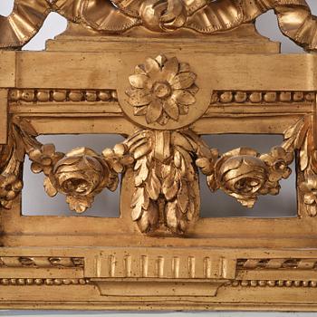 A Gustavian Giltwood mirror by J. Åkerblad and A. Öberg, Stockholm, 1780's.
