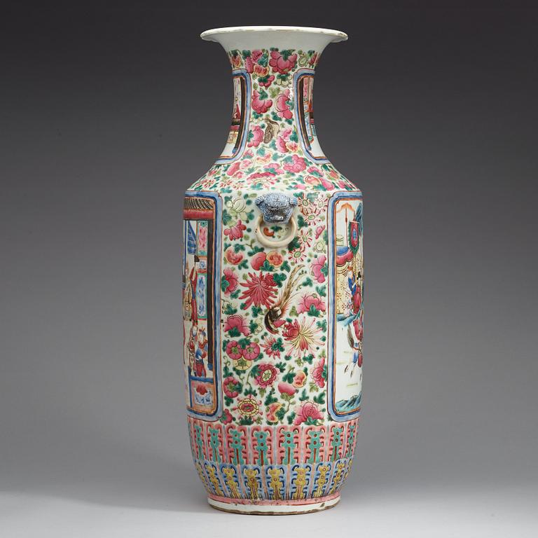 A famille rose vase, late 19th Century.