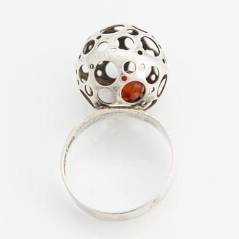 Liisa Vitali, ring and bracelet, "Leppäkerttu", sterling silver.