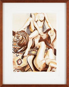 Philip Pearlstein · PHILIP PEARLSTEIN, färglitografi, signerad och numrerad 235/250, daterad -03.